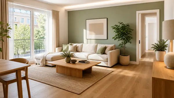 Salón moderno recién pintado