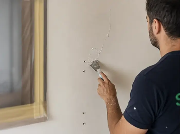 Masillado de grietas, agujeros e imperfecciones